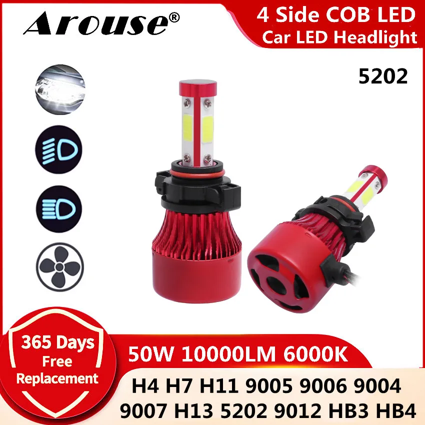 

Супер яркая автомобисветодиодный Светодиодная лампа X7R высокой мощности 5202 с ближним и дальним светом H7 H11 Светодиодный ные лампы фар 50 Вт ...