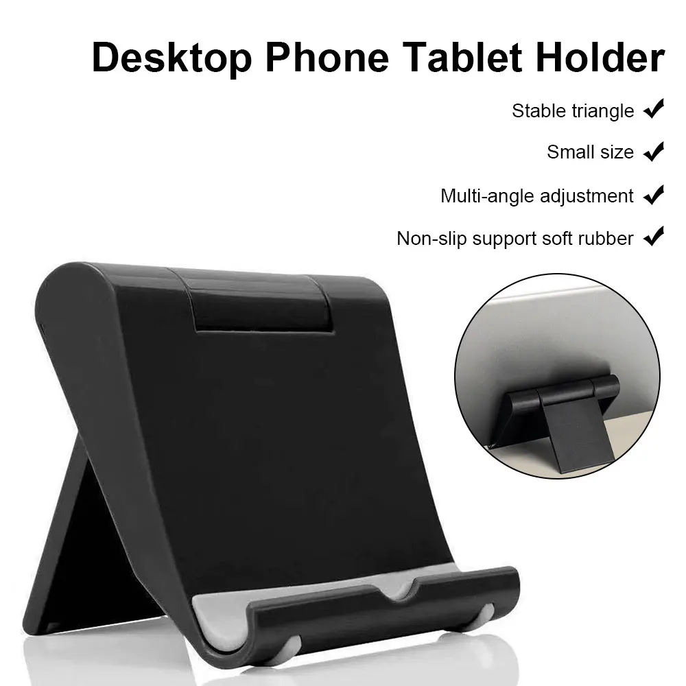 Universal Mobile Phone Desk Stand Tripod Phone Holder Non-slip Phone Table Holder Stand for iPhone Samsung iPad Mobile Phone