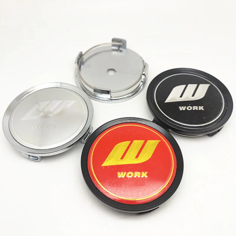 

4pcs 75mm 70mm W Work Wheel Center Cap Hub Hubcaps Car Rims Dust-proof Cover Badge Car Styling Accessories