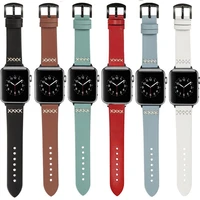pure color genuine leather strap for apple watch series 7se654321 41mm 45mm 44mm 40mm 42mm 38mmluxurious