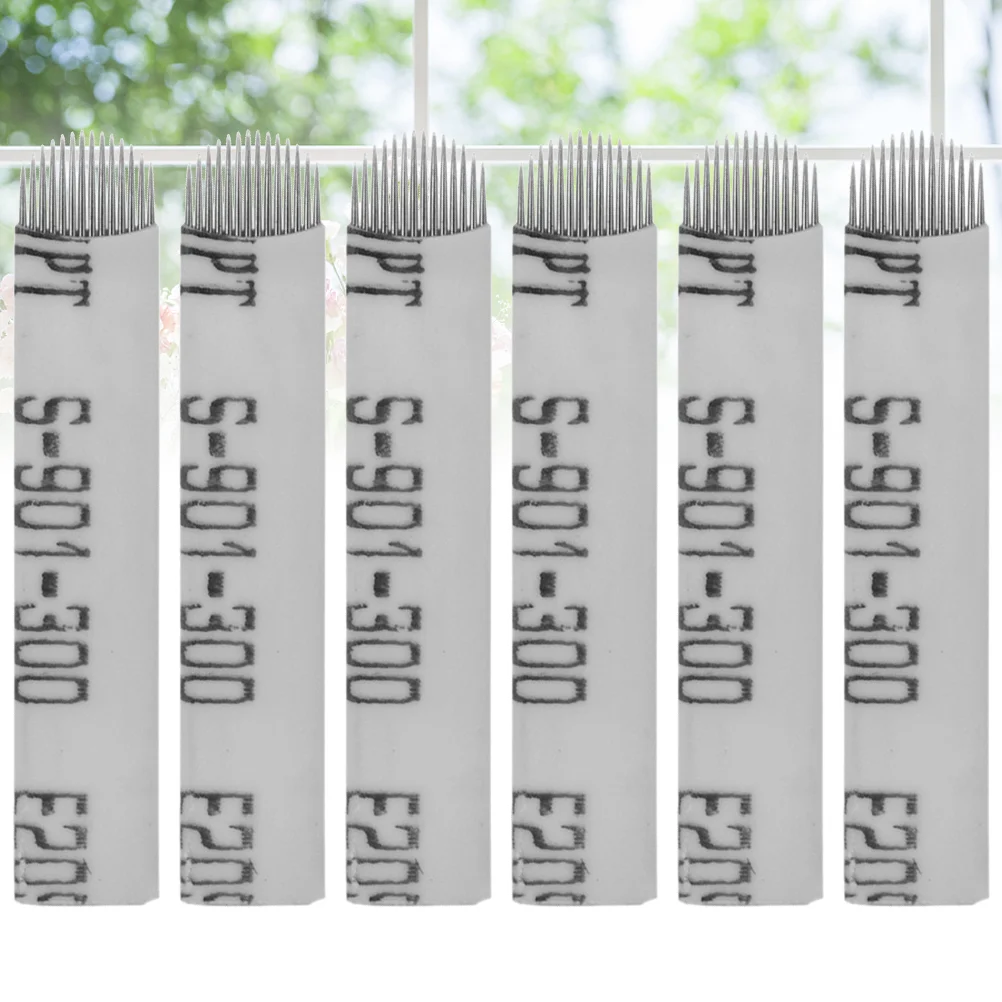 

50 шт лезвия u-образные 14 игла для бровей Макияж лезвия Microblading ручка (белый)