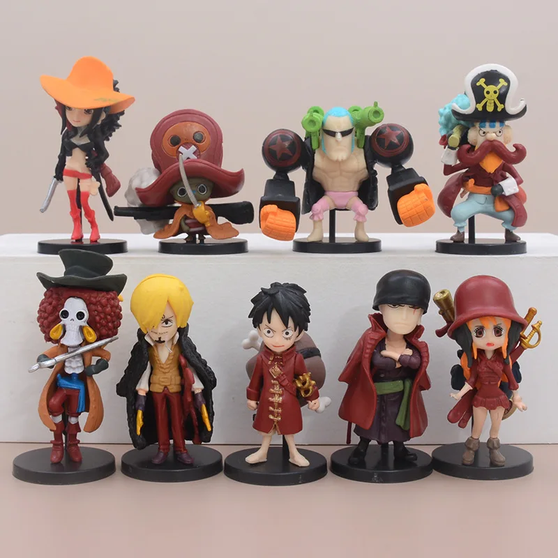 

9 шт./Набор Аниме One Piece Pvc Luffy Nami Usoptoni Chopper Sanji Nico Frank Brooke Action Character Model украшения-игрушка в подарок