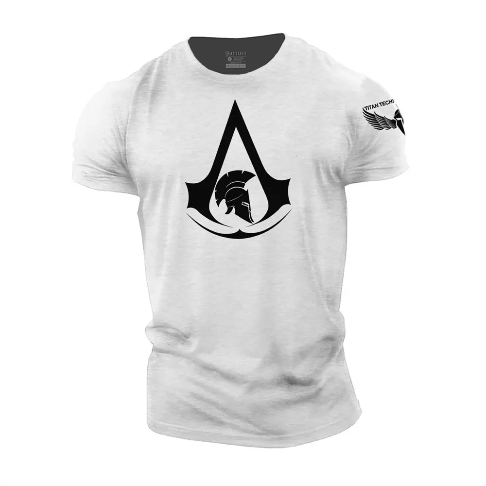 

Spartan Printing Man's T-shirt O-neck Tops Vintage Short Sleeve Tees Simple Casual Harajuku Clothing Sportswear Oversized Summer