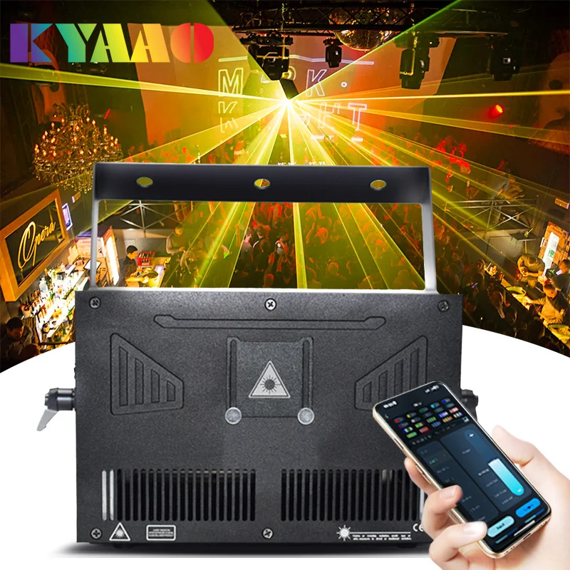 KYAAO RGB Disco Laser App 10 Вт проектор для сцены