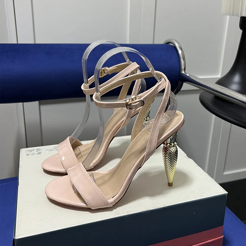 2023 Europe And The United States Summer Word With Rhinestones Sexy Open Toe Banquet Professional Ultra-High Heel Sandal Woman