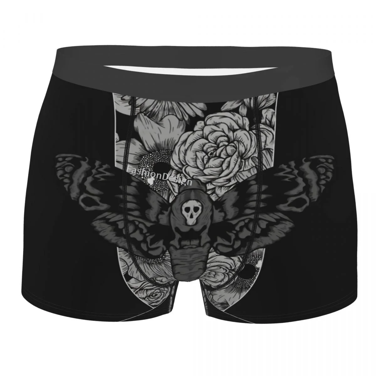 

Hip Hop Death Moth Underpants Homme Panties Man Underwear Print Shorts Boxer Briefs