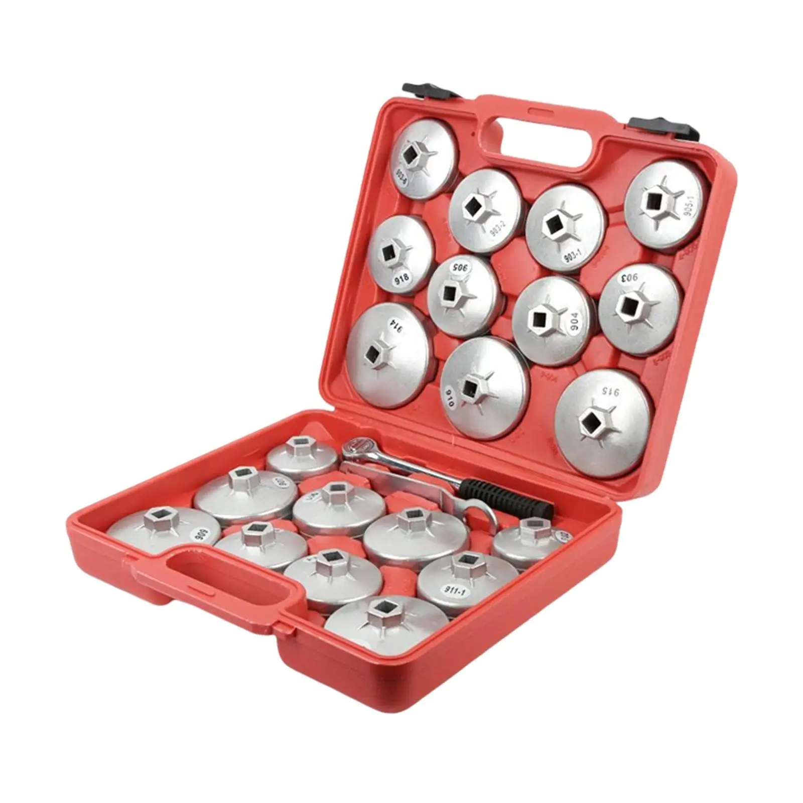 

23x Oil Filter Wrench Cup Set Silver Removal Repair Tools Wrench Remover for Mercede Auto 901-915 Aluminium Alloy Car Supplies