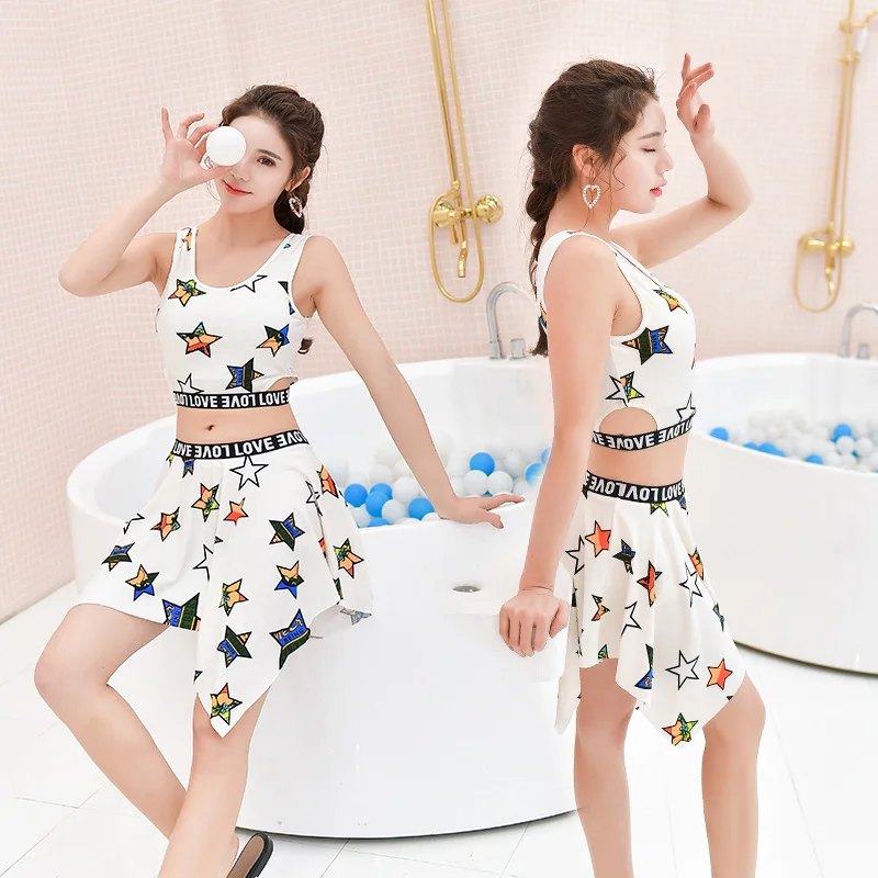 

Новинка 2023, элегантная юбка с разрезом в французском пасторальном стиле для девушек, облегающий пляжный консервативный купальник для женщи...