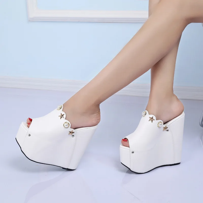 

Punk Open Toe Brand Platform Slip On High Wedges Slide women's Sandals Casual Leisure Fashion Comfy Sandals Shoes Ladies Summer