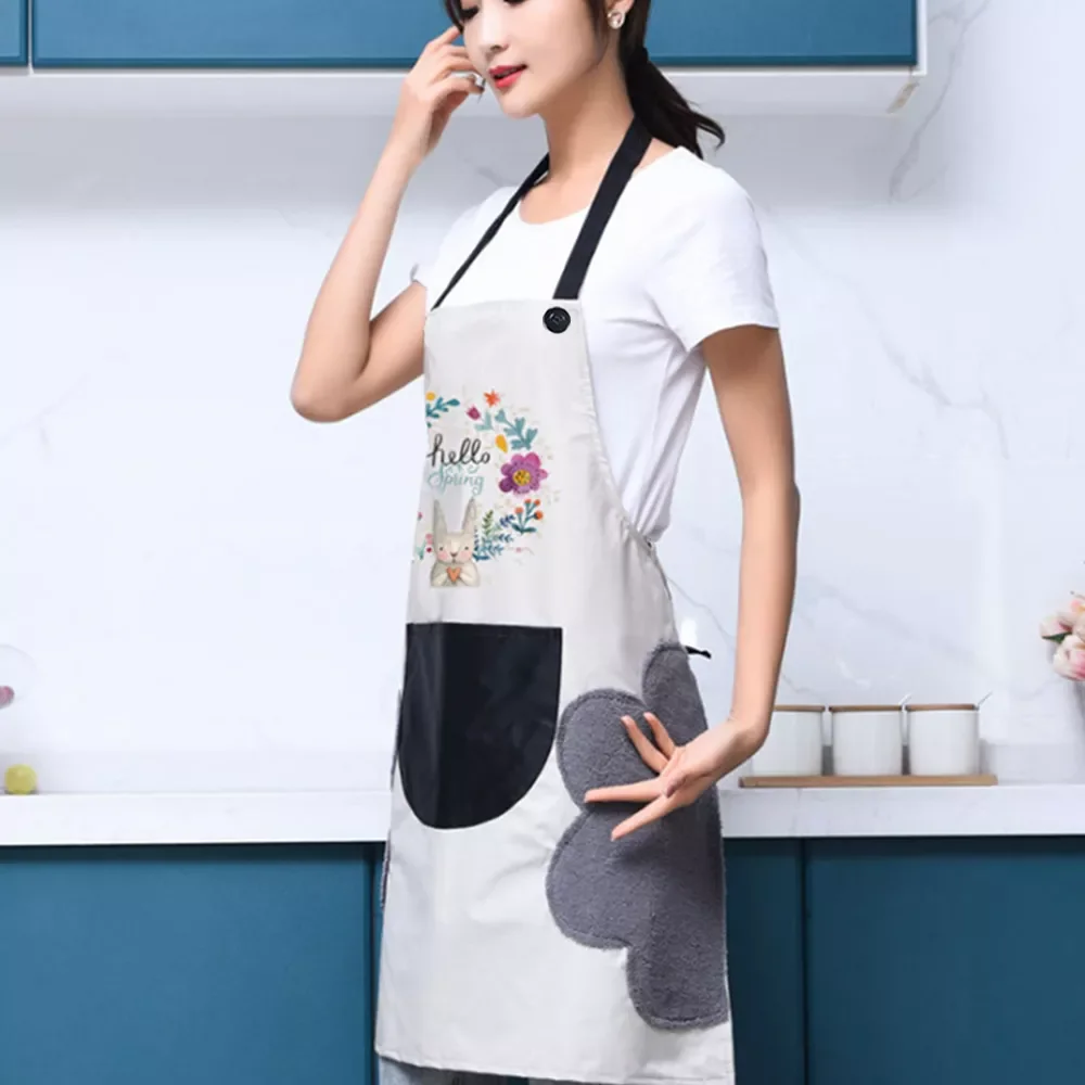 

Aprons for Women Men Household Aprons for Kitchen Wipeable Waterproof Oil-Proof tablier cuisine femme Baking Accessories