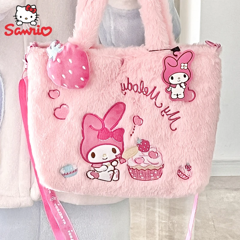 

Sanrio Kawaii Hello Kitty Cinnamoroll My Melody Kuromi плюшевая Сумка-тоут Кукла Плюшевая Баша сумка плюшевые сумки через плечо подарок девочке на день рождения