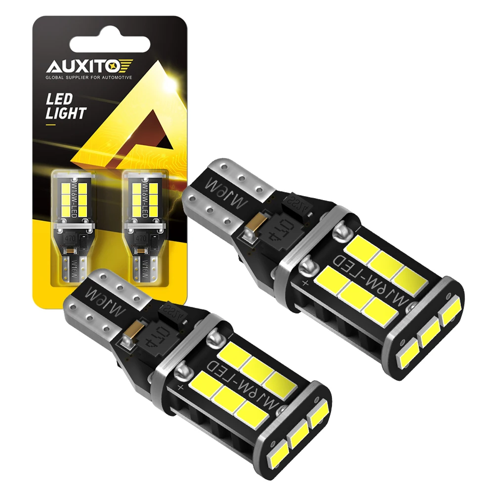 

AUXITO 2 шт. Автомобильная лампа 12 В T15 W16W Светодиодные резервные фонари Canbus без ошибок 921 912 W16W Светодиодные лампы Автомобильные лампы заднего хода 6000K Ксеноновый белый