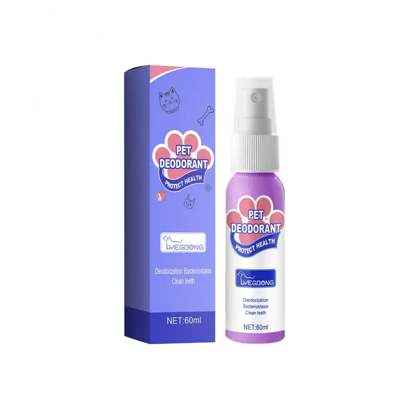 

60ml Pet Spray Dog Oral Care Bad Breath Teeth Cleaning Breath Freshener Plaque Remover Pet Deodorant Pet Care Cleaning Supply