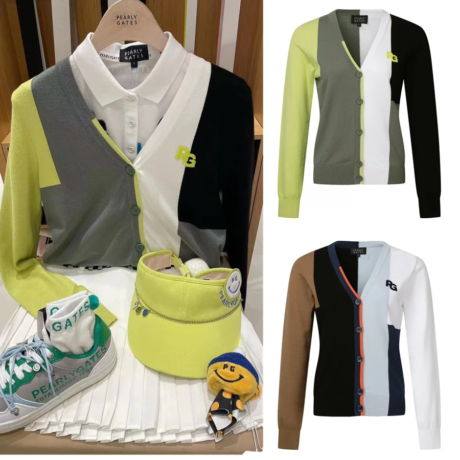 Autumn winter 2022 new golf apparel women's long-sleeved knitwear casual sports fashion cardigan sweater jacket