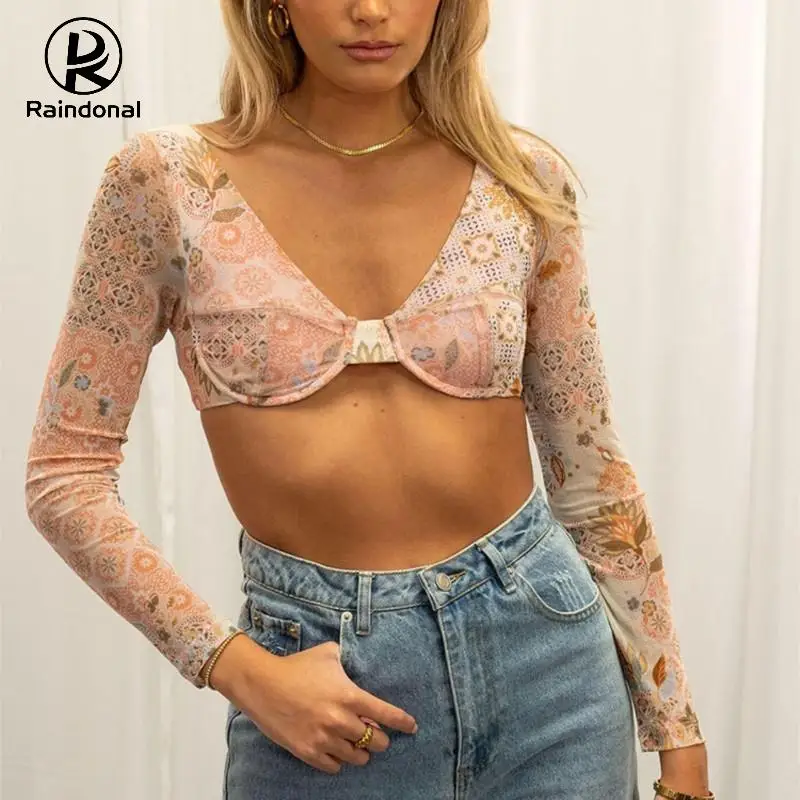 

T Shirt Blacktops Women Sexy Slim Elegant Fashion Crop Top Print Long Sleeve Backless Basic Casual Raindonal Female Women Tshirt