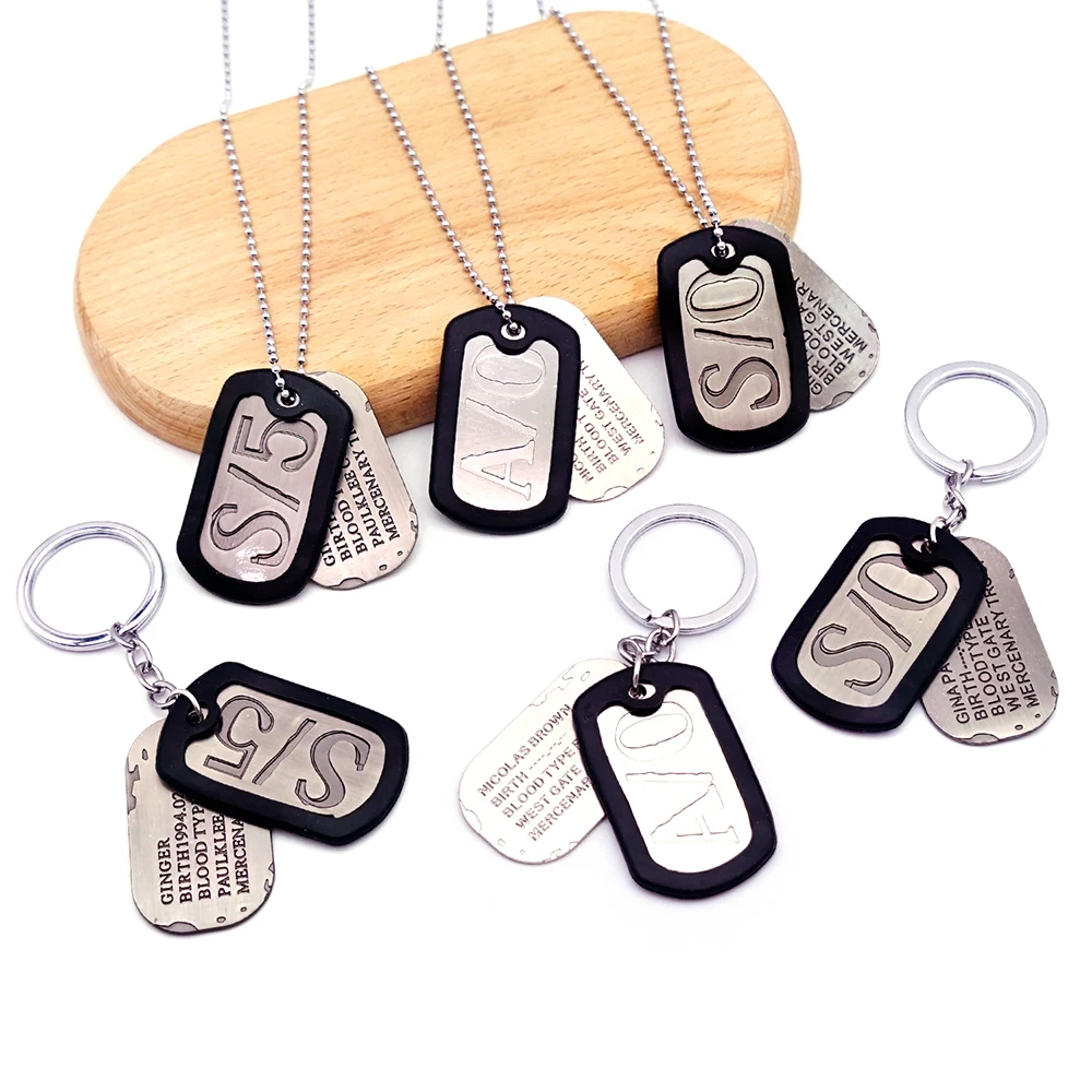 Ожерелье GANGSTA в стиле аниме для мужчин, бирка для собаки, металлические ожерелья, Модная бижутерия, Подвесные цепи, чокер, ожерелья в подарок