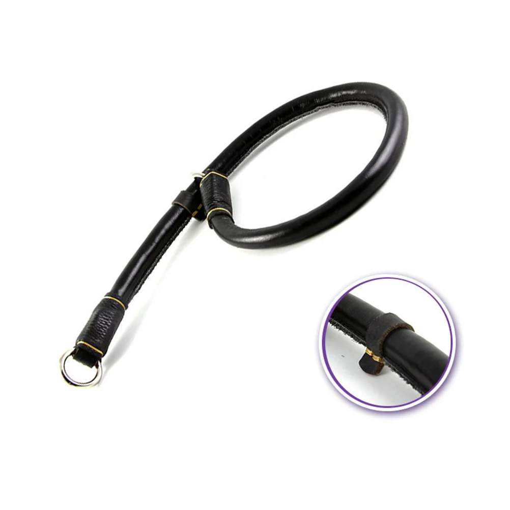 

1PC Adjustable Tanned Round Black Chain Pet Collar Dog Collars for Medium Dogs