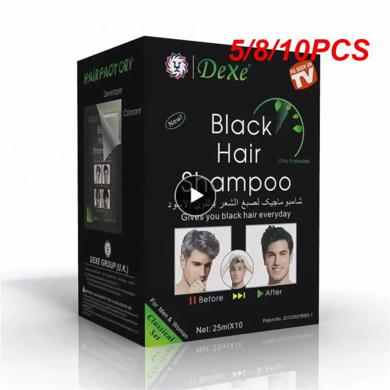 

10PCS SevichInstant Black Hair Shampoo Grey White Hair Darkening Shinny in 5 Minutes Activated Carbon Make Up Hair Color Shampoo