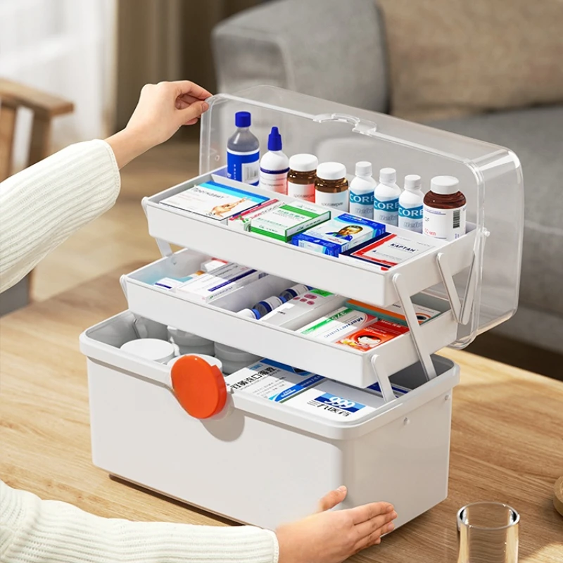 

Medicine Box Family Pack Household Large Capacity Multi-Layer Medicine Storage Box Medical First-Aid Kit Small Medicine Box