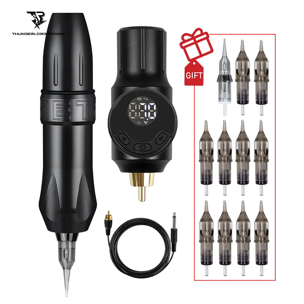 Rocket Tattoo Machine Set Japan Motor Mini Wireless Battery Power Supply RCA Rotary Tattoo Pen Kit Permanent Makeup Tools