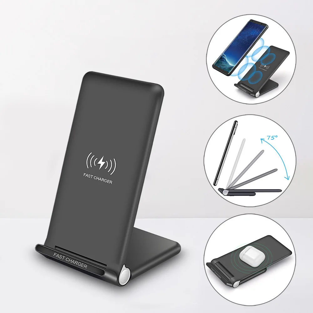 GYSO Foldable Wireless Charger Pad Stand Fast Charging For iPhone 14 13 12 Pro Max X Xiaomi Sansung S9 S10 S20 S21 Qucik Charger