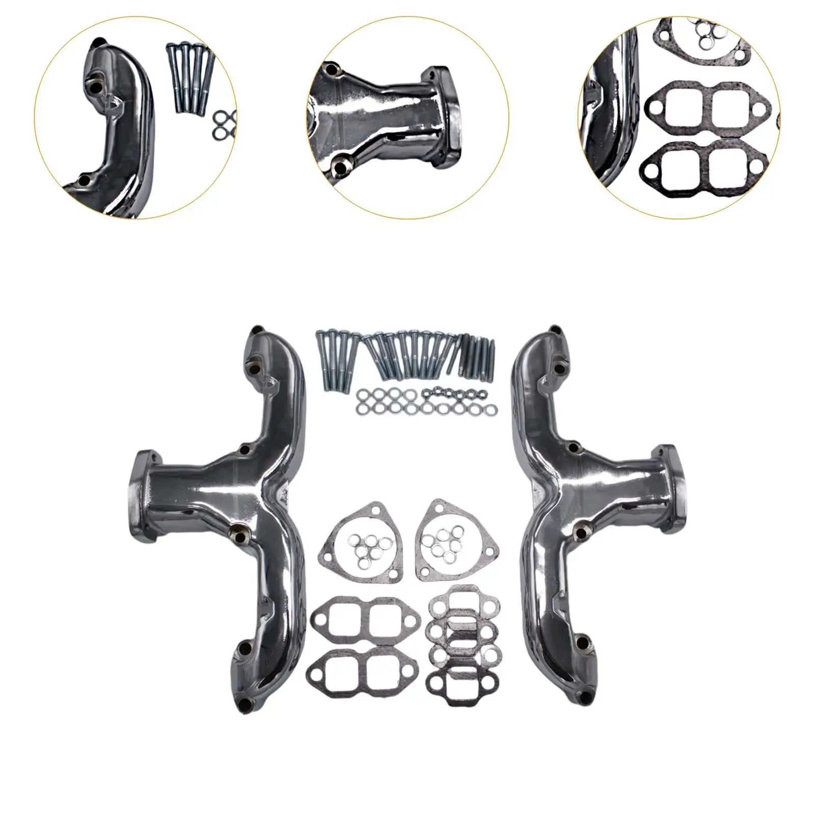 Гладкие выпускные коллекторы с прокладками для Chevy Sbc 283 305 327 350 400