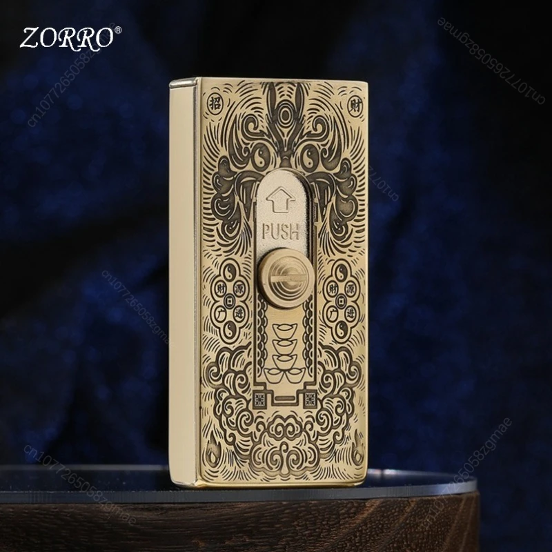 Фото Зажигалка ZORRO 739 на керосине, автоматическое выбросное устройство в одно касание, ретро-зажигалка в стиле спичечной коробки, креативный подарок для мужчин, аксессуар для сигарет. №5