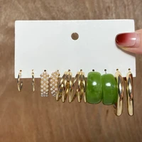 bohemian earrings set for women girls summer travel acrylic leopard print earring gold color butterfly earring jewelry