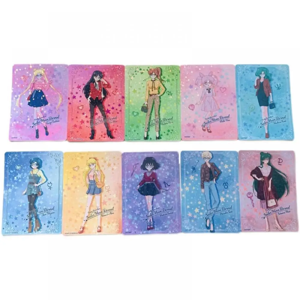 

10Pcs/set Anime Girl Tsukino Usagi Mizuno Ami Hino Rei Aino Minako Kino Makoto anime figure collection card toy gift 6 series