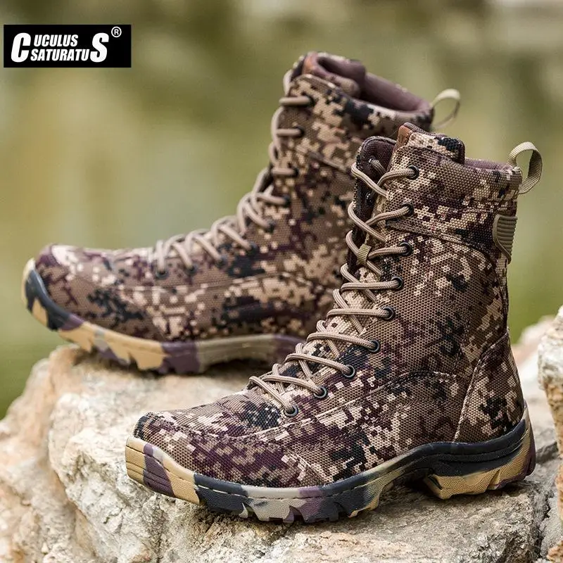 

Military Tactical Combat Boots Men Outdoor Hiking Desert Army Boots Lightweight Breathable Male Ankle Boots Jungle Shoes