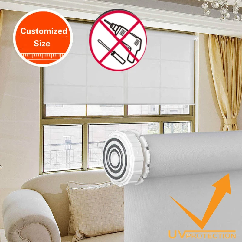 

Sunroad No Screw blinds Blinds Anti UV Fabric 100% Blackout semi shade Roller Blinds Customized Products Easy Installation