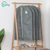 wardrobe hanging garment bags dust cover clothes fall jacket coat clothes storage bag non woven garment cover household storage