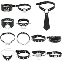 new spiked choker punk collar women men rivets studded chocker chunky necklace goth jewelry metal gothic emo accessories