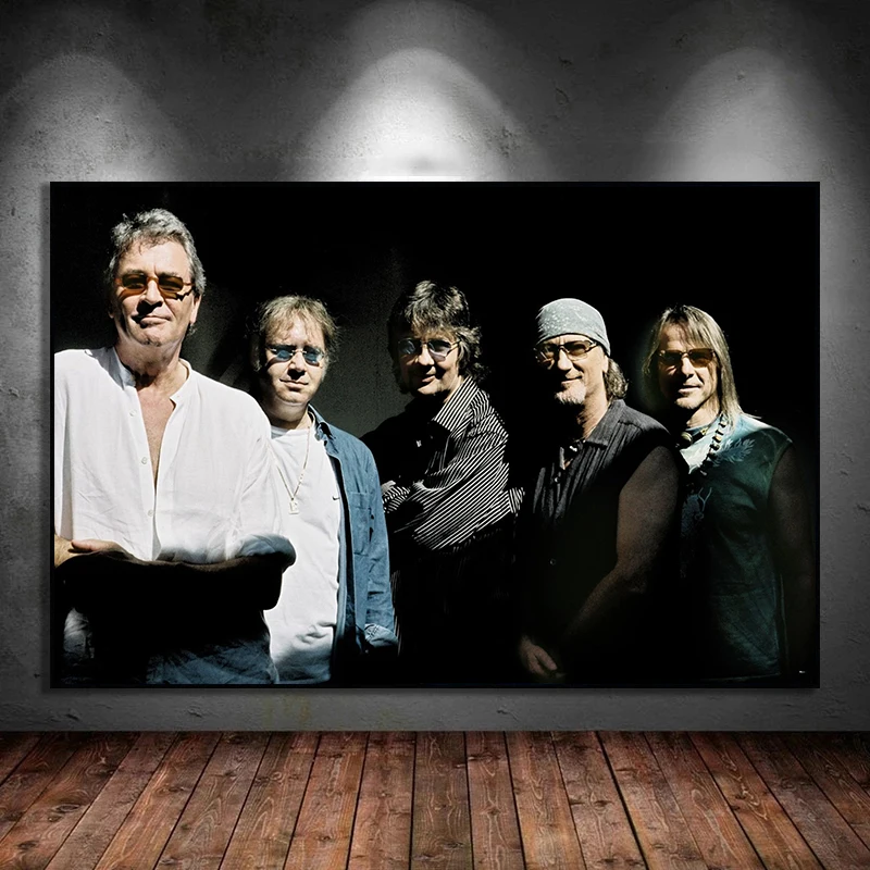 Легендарная рок-группа темно-фиолетовый музыкальный постер винтажный