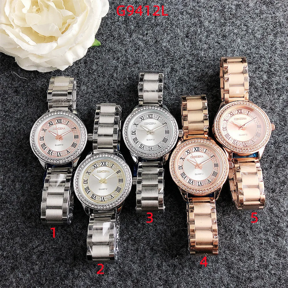 2023 Popular large dial Europe and America fashion new women's watch steel belt brick fashion watch