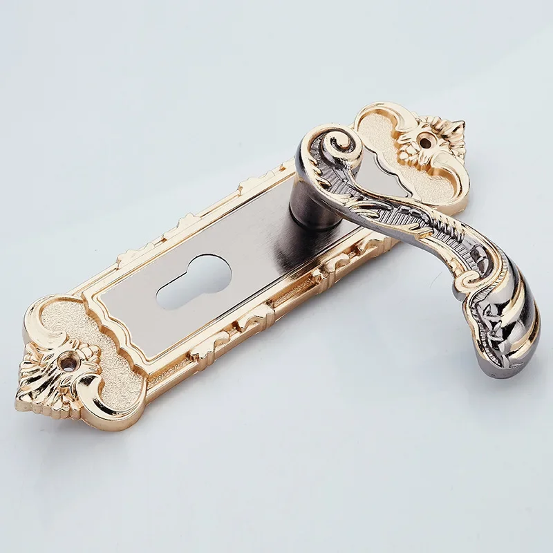 Европейский ретро алюминиевый серебристо-белый крытый дверной замок для спальни