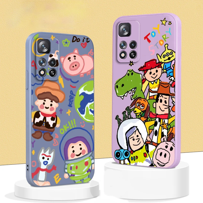 

Disney Toy Story Anime Cute Liquid Rope TPU Funda Phone Case For Xiaomi Redmi Note 11 11S 11T 10S 10 9S 9T 9 8T 8 Pro Plus 5G