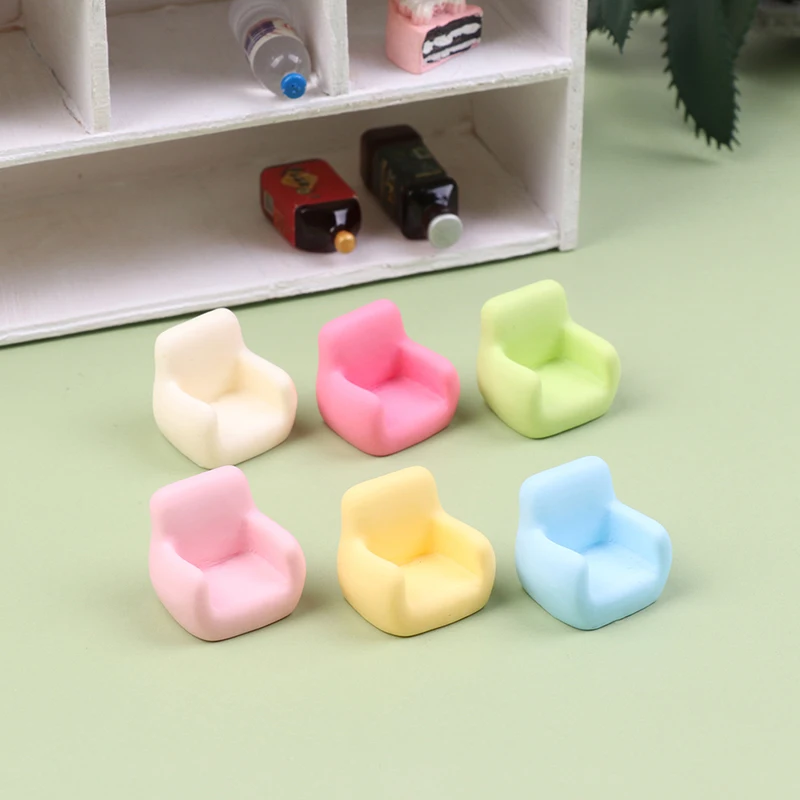 

1/12 Dollhouse Miniture Resin Sofa Multi Color Mini Simulation Couch Sofa Modle Toys Furniture Doll House Decor Accessories