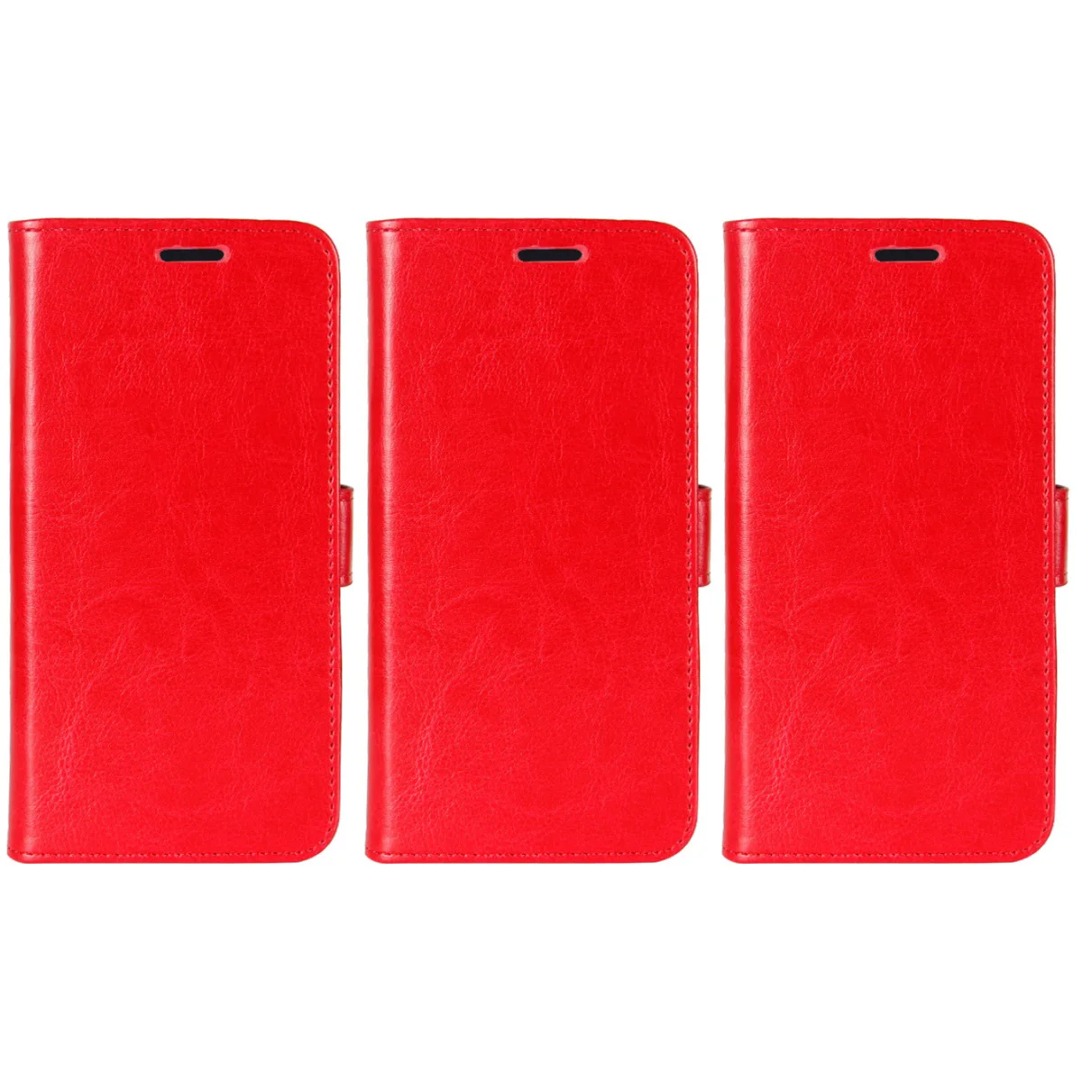 

3pcs Case Slim PU Folio Case Cover Absorption Bumper Protector for LITE (Red)