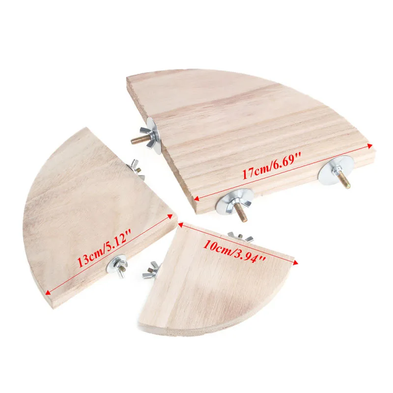 

Pet Parrot Wood Platform Stand Rack Toy Hamster Branch Perches For Bird Cage New