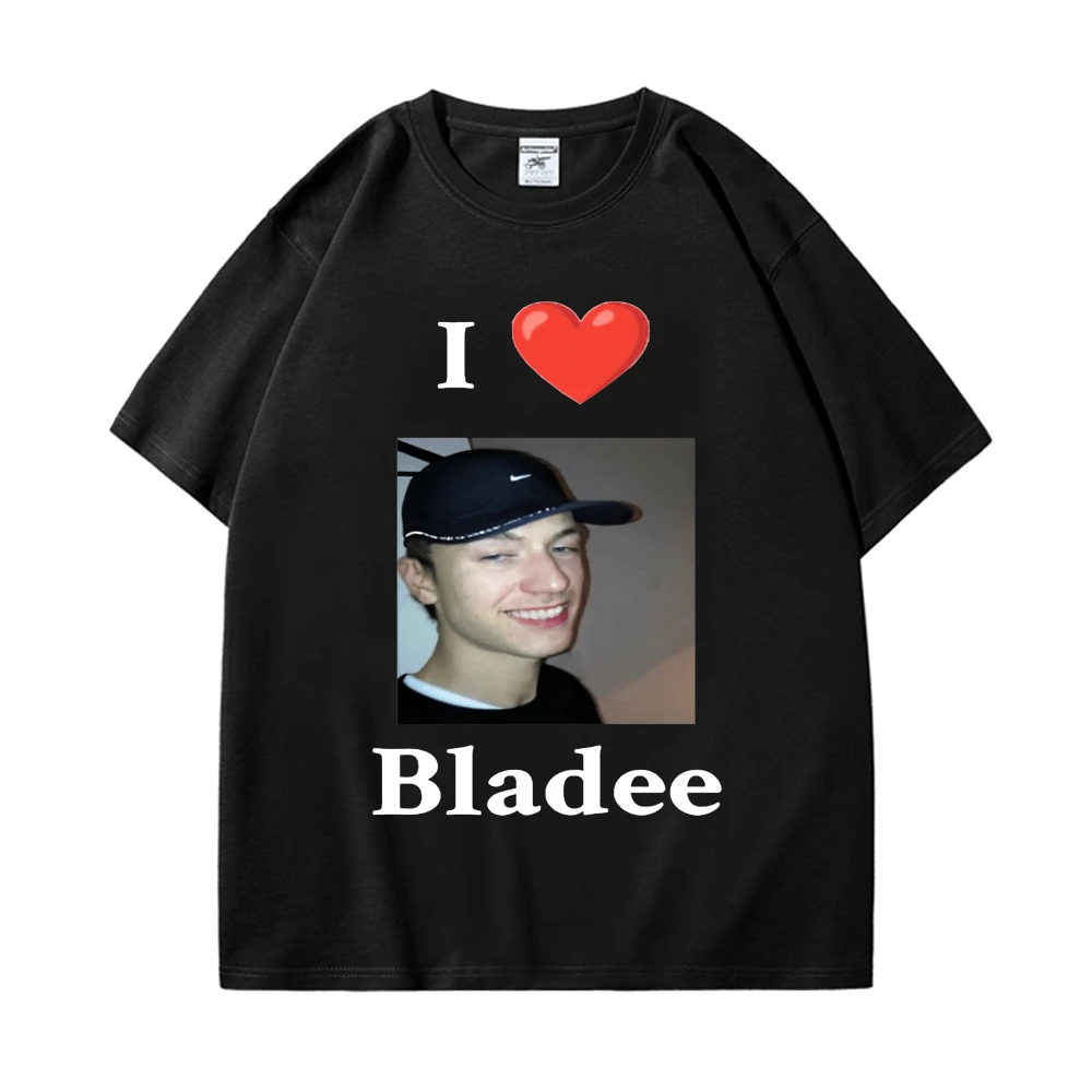 

I Heart Bladee T Shirts Autumn Casual Short Sleeve T-shirt New Music Album Graphic Print Tee Shirt Hip Hop Streetwear Tshirts