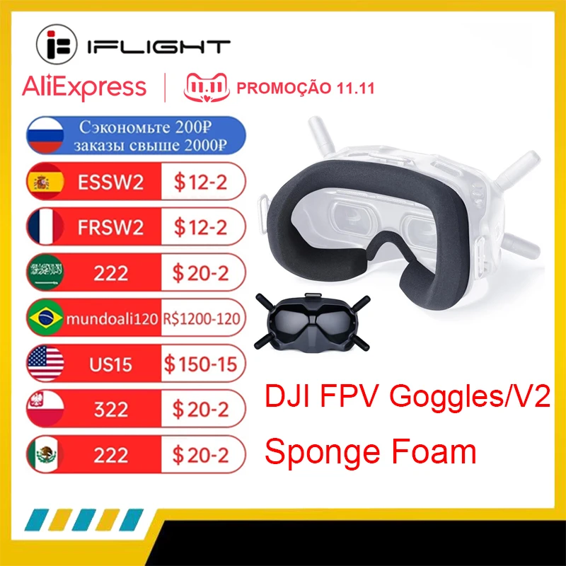 Kup DJI Gogle FPV Gąbka Wyściółka Z Pianki Wyściółka Akcesoria Do DJI Gogle FPV V2 Skuteczny Lekki Miękki Materiał Popraw Komfort Części