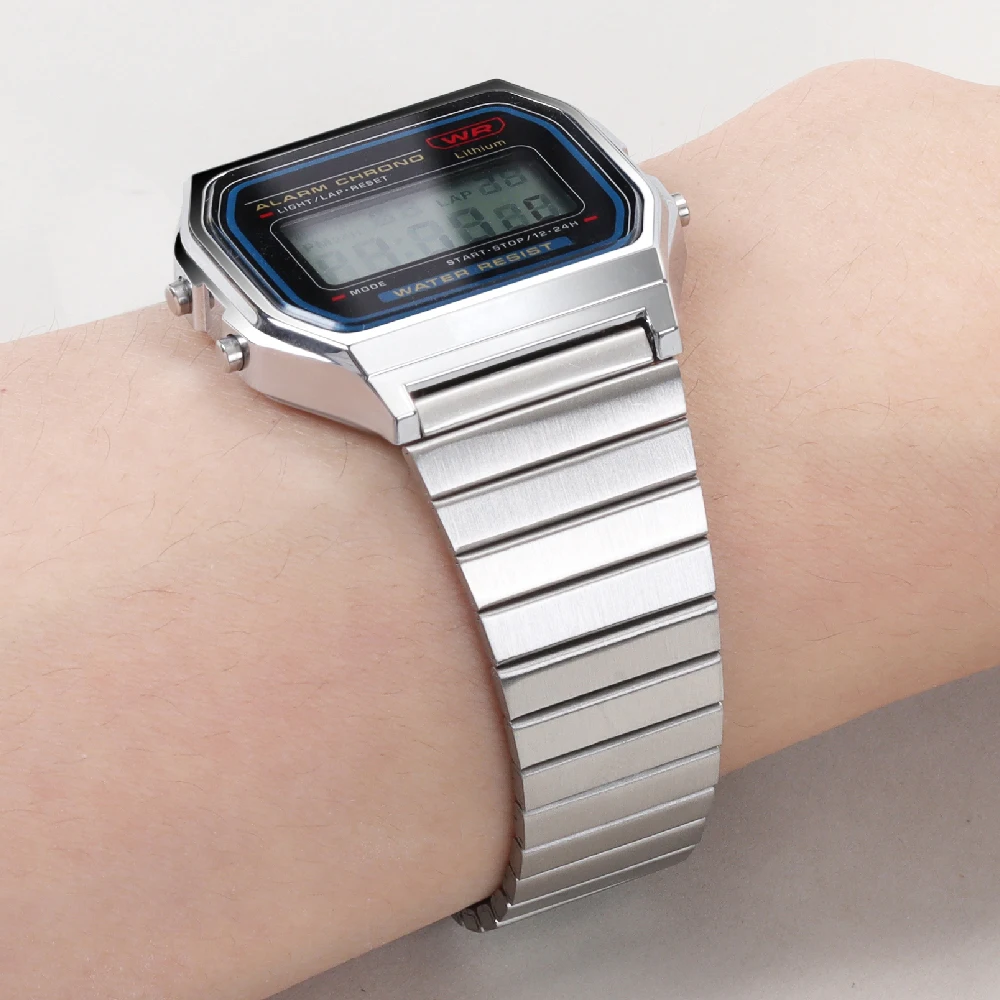 Для часов Casio F91W стальной для F84 F105 F108 A158 задний ремешок ультратонкий