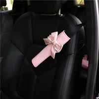 car seat belt shoulder cover cute bow car shoulder cover female summer ice silk seat belt cover