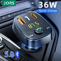 jors car charger bluetooth 5 0 fm transmitter 36w pd quick charge mp3 audio pps for usb a type c for phone iphone xiaomi samsung