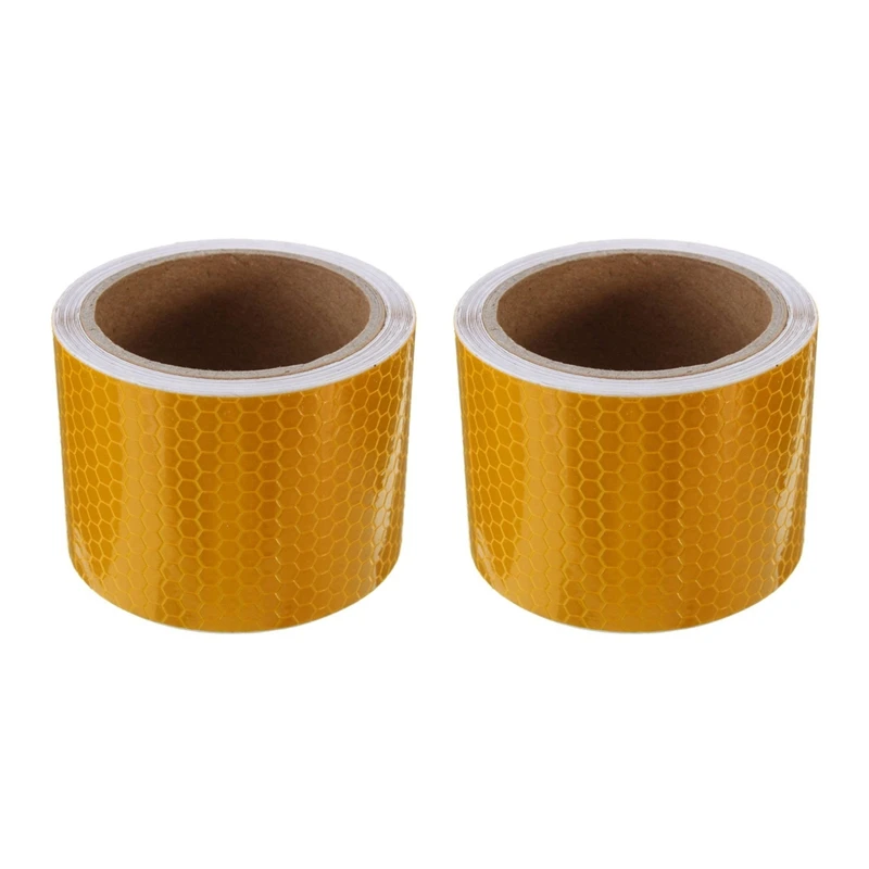 

2 Pcs 5Cm X 3 Meter Tape Warning Tape Reflector Tape Security Tape, Orange