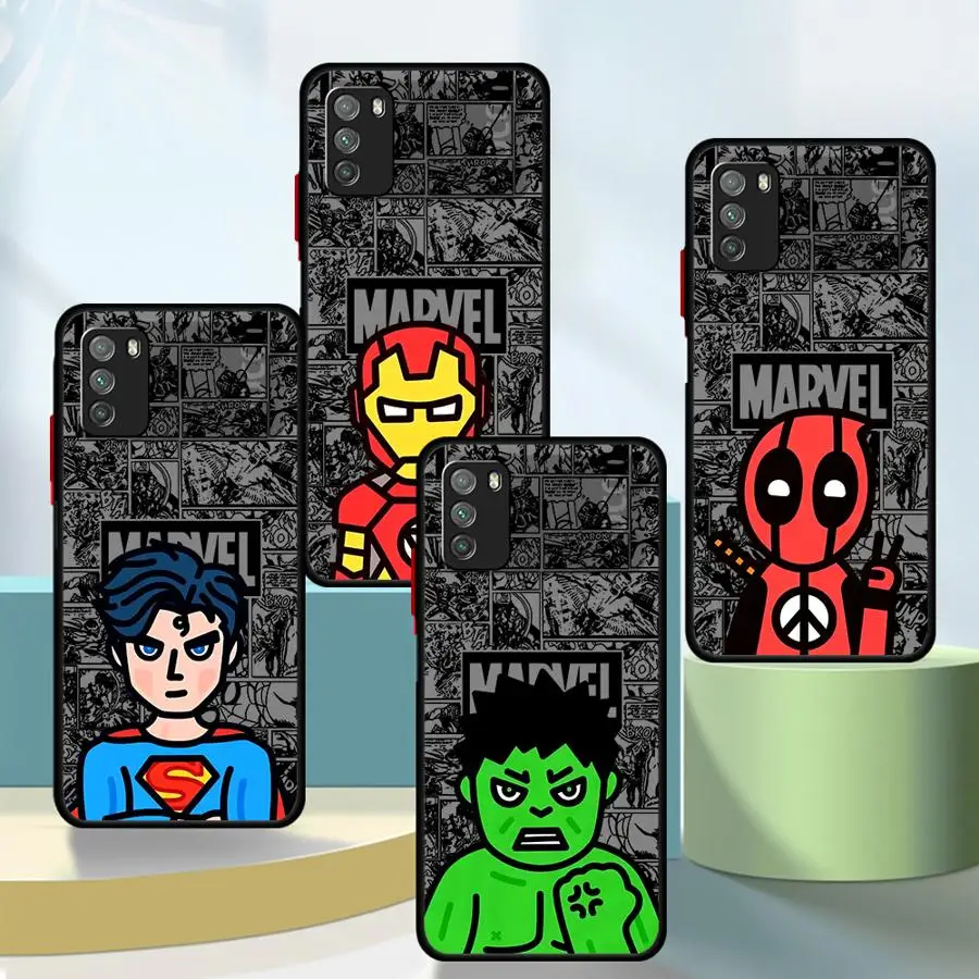 Чехол для телефона Xiaomi Redmi 12C 10A 12 13C 10 10C A1+ A2 Plus 9 9A 9C 9T K40 Pro Marvel Iron Man Spiderman Soft Cover Capa