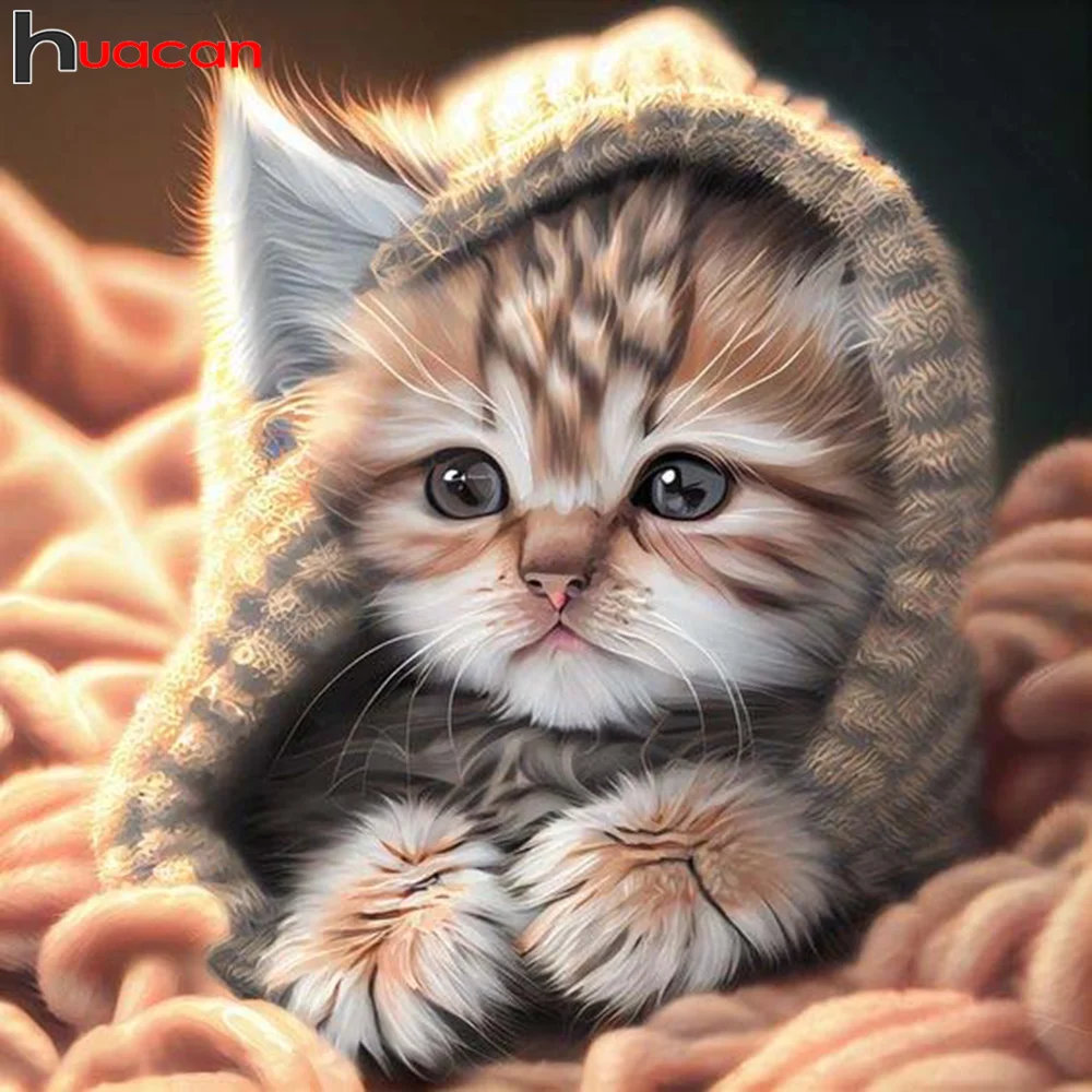 

Huacan Diamond Painting Collection 2023 Cat Cute Square/round Embroidery Mosaic Animal Pet 5d Diy Home Decor