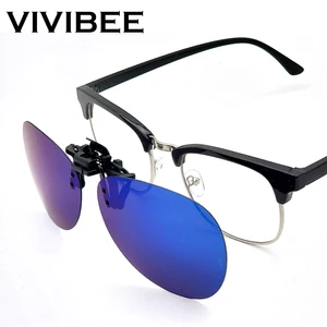 Мужские солнцезащитные очки без оправы, круглые поляризационные зеркальные очки большого размера с застежкой, для вождения, 2022