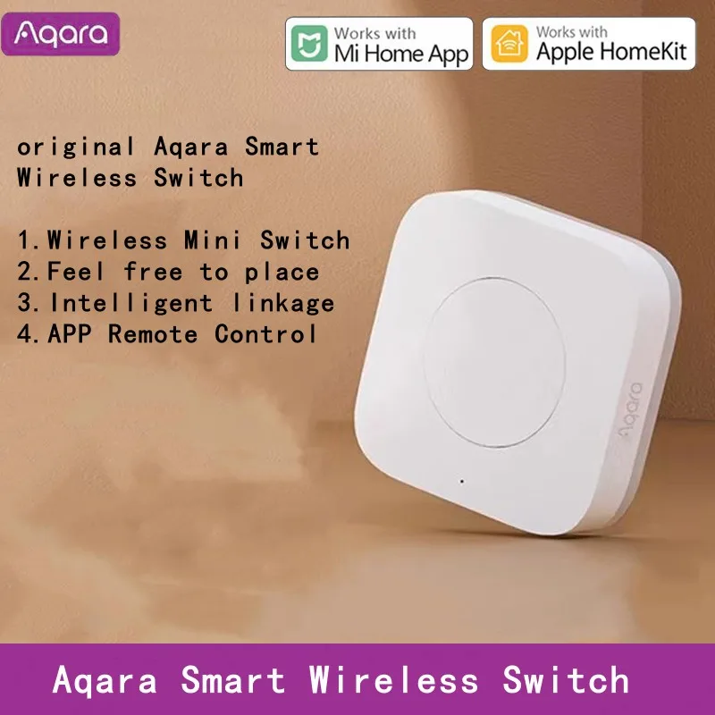 Умный беспроводной мини-переключатель Aqara Zigbee Homekit, сенсорный Умный выключатель для Xiaomi Mi Home Zigbee SmartHome, кнопка дистанционного управления для безопасности (art.: 3920c986bcdba) - 3920c986bcdba